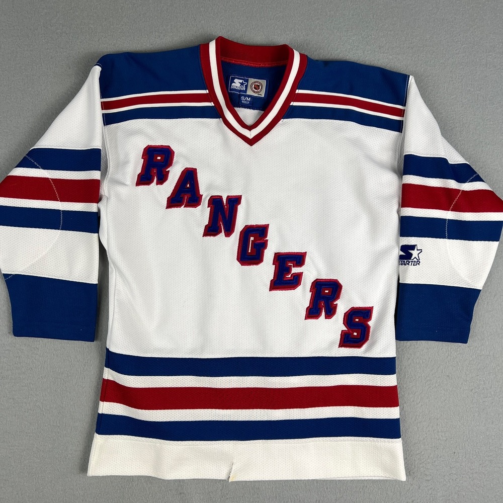 VTG New York Rangers Jersey Size S Starter 1990s White NHL Hockey Made in Korea